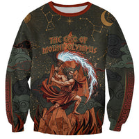 Mount Olympus Sweatshirt Greek Prometheus Torch Flame Lightning Mountain Constellations