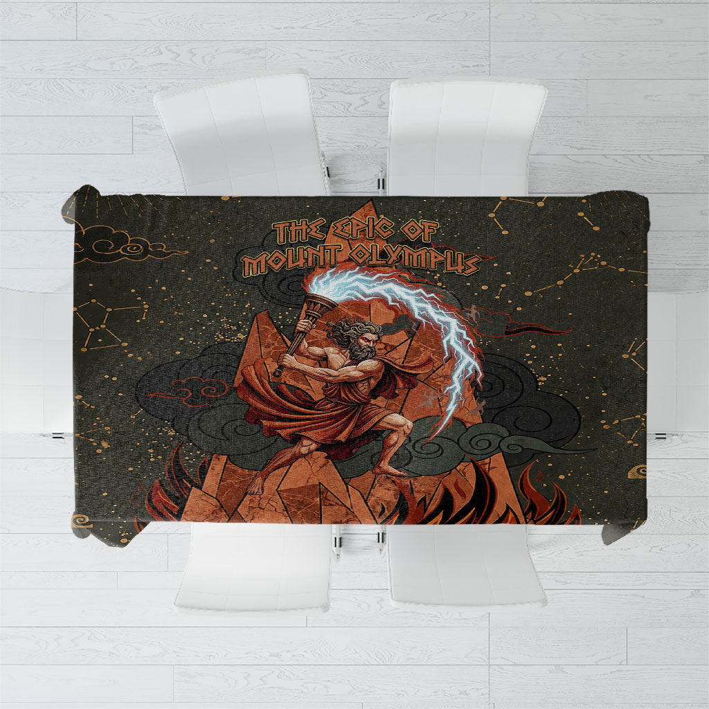 Mount Olympus Tablecloth Greek Prometheus Torch Flame Lightning Mountain Constellations