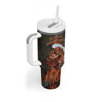 Mount Olympus Tumbler With Handle Greek Prometheus Torch Flame Lightning Mountain Constellations