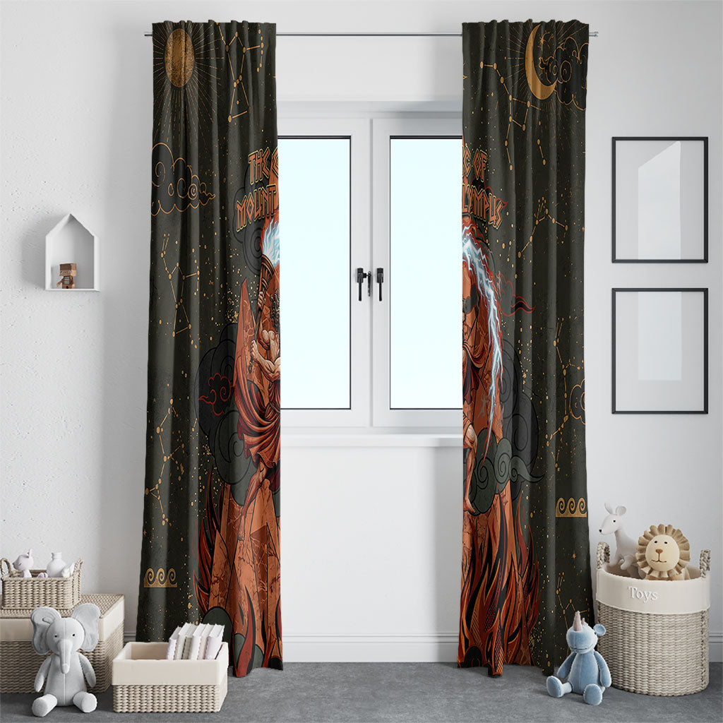 Mount Olympus Window Curtain Greek Prometheus Torch Flame Lightning Mountain Constellations