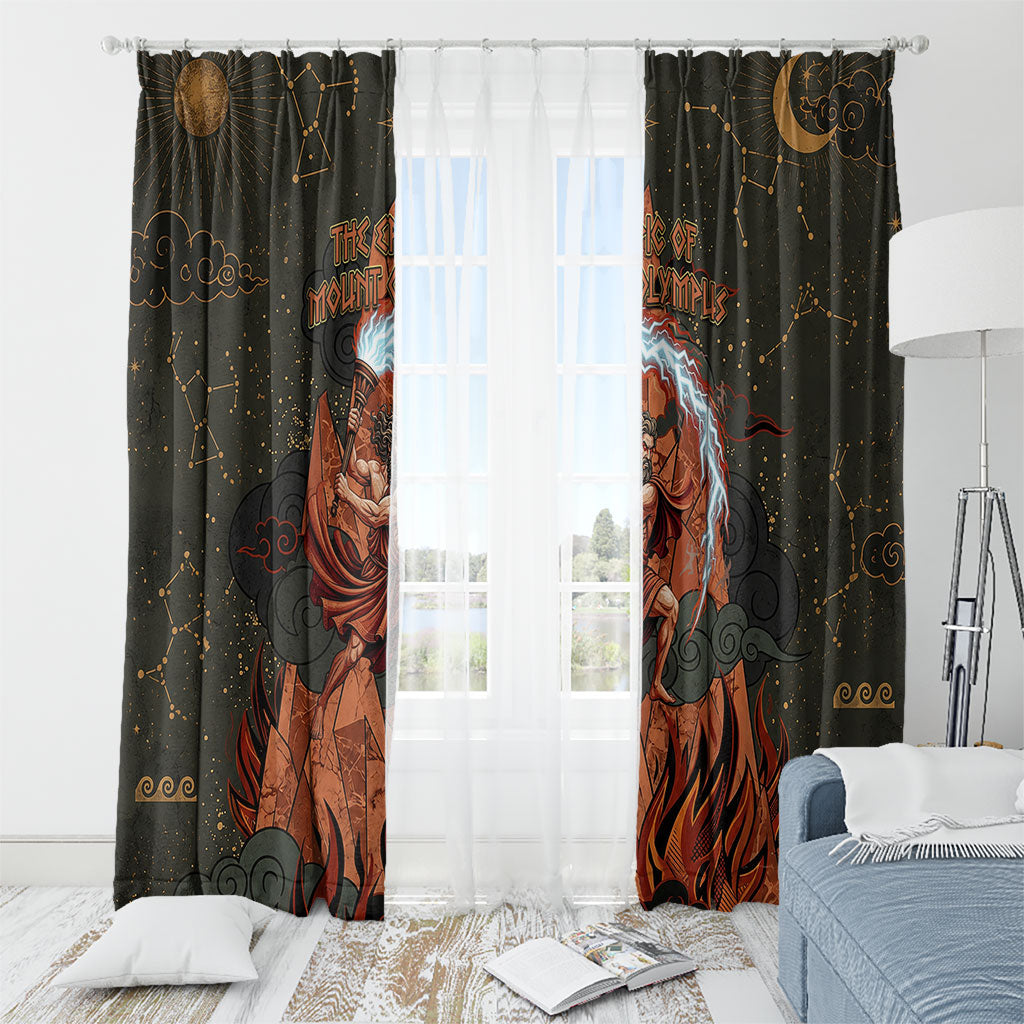 Mount Olympus Window Curtain Greek Prometheus Torch Flame Lightning Mountain Constellations