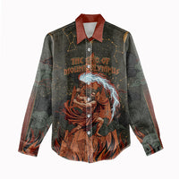 Mount Olympus Women Casual Shirt Greek Prometheus Torch Flame Lightning Mountain Constellations