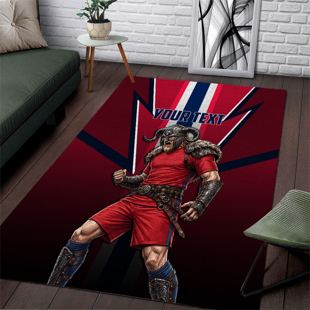 Personalized Norway Viking Area Rug Nordic Flag Sports Style