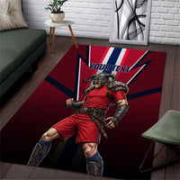 Personalized Norway Viking Area Rug Nordic Flag Sports Style