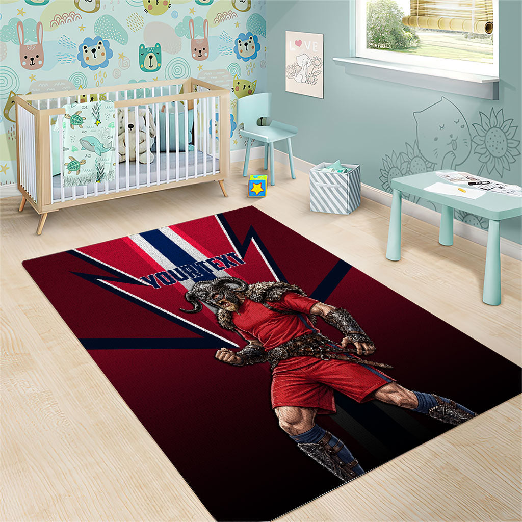 Personalized Norway Viking Area Rug Nordic Flag Sports Style