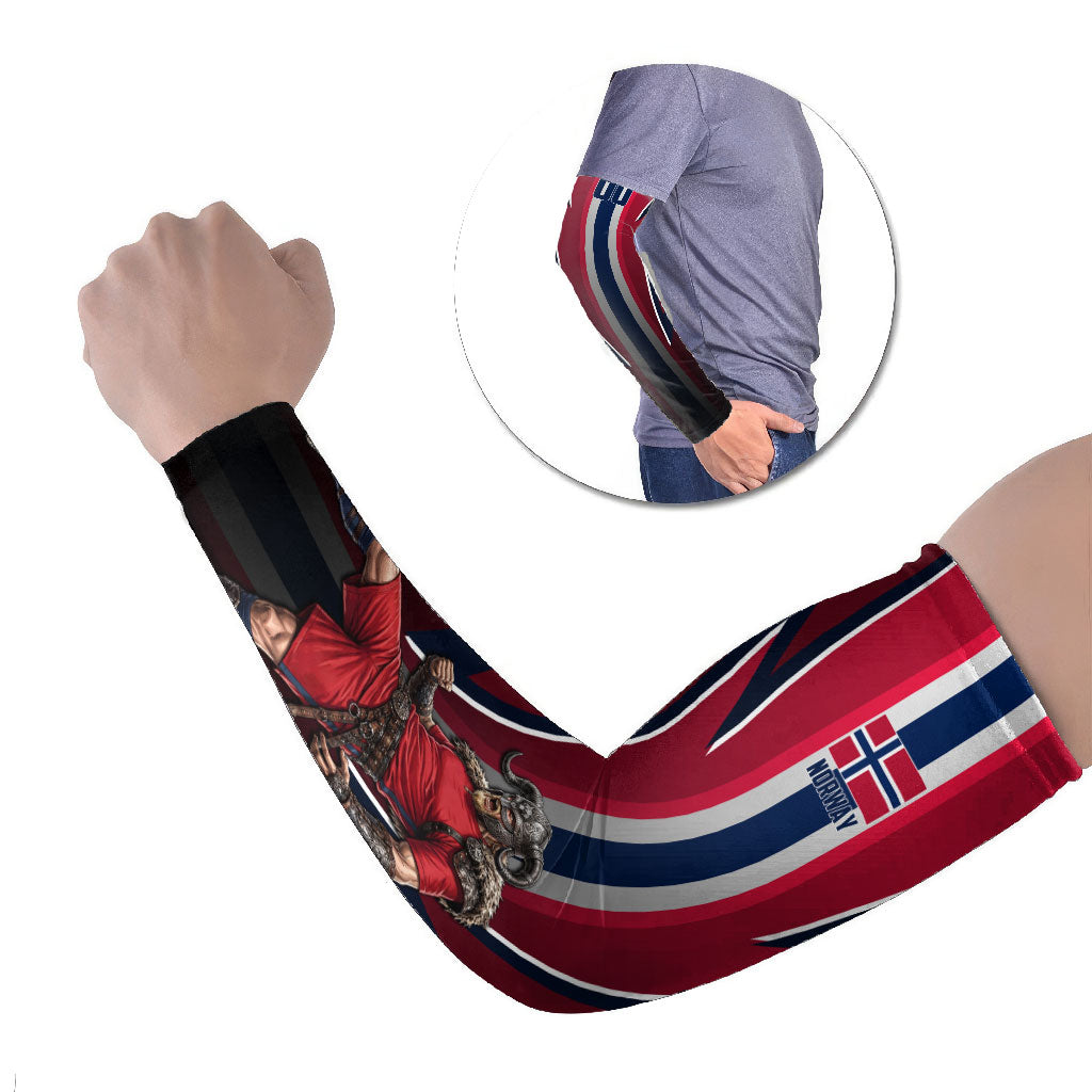 Personalized Norway Viking Arm Sleeves Nordic Flag Sports Style