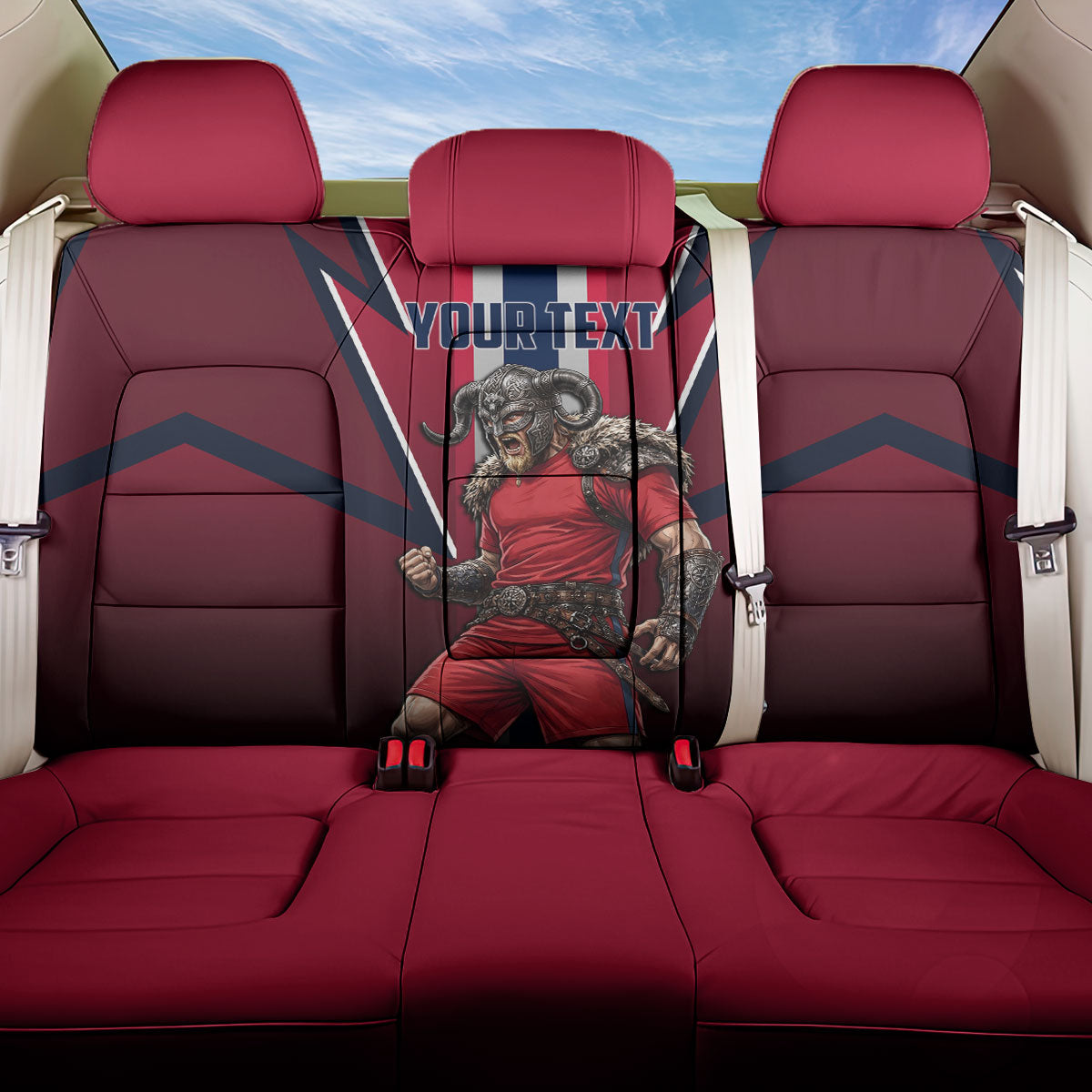 Personalized Norway Viking Back Car Seat Cover Nordic Flag Sports Style