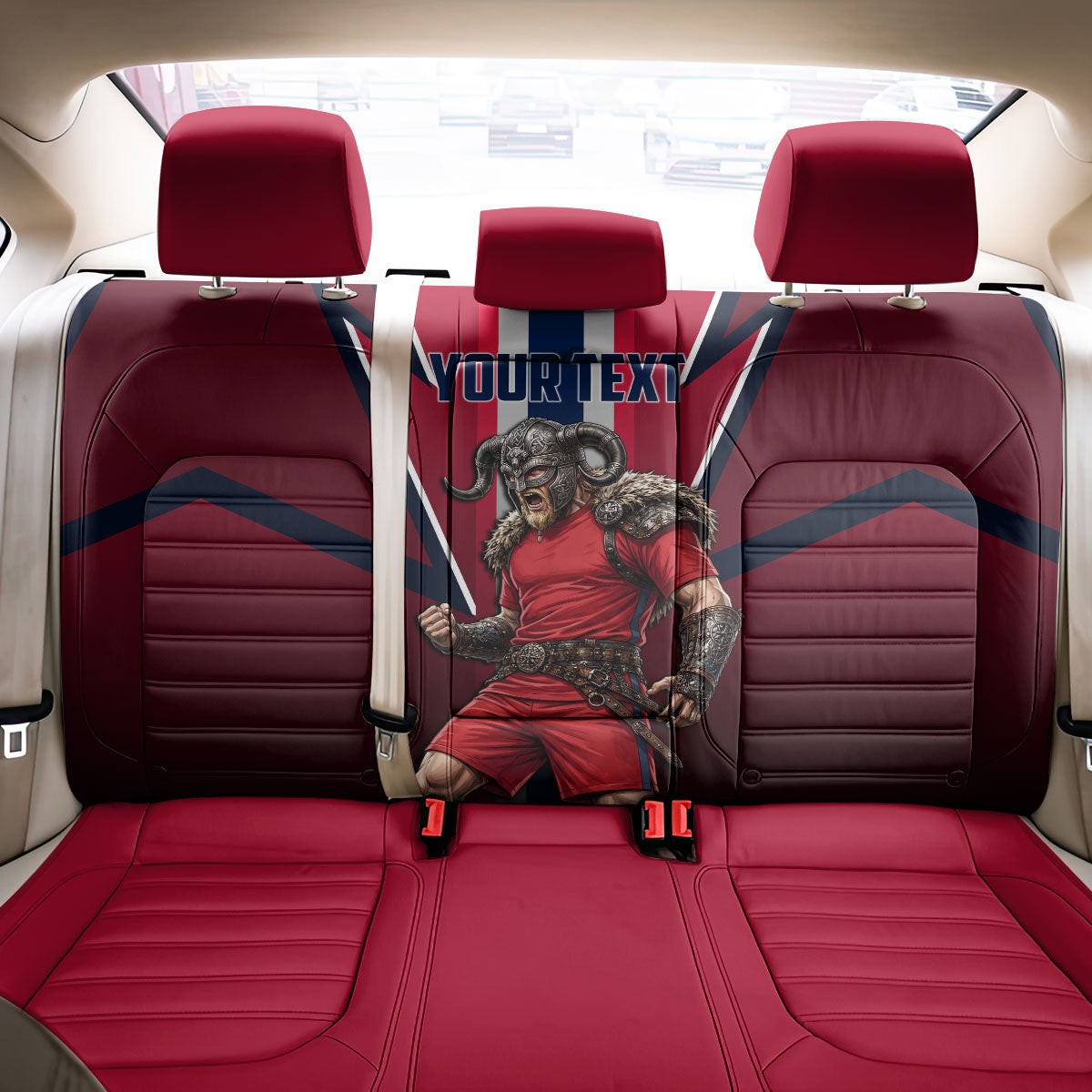 Personalized Norway Viking Back Car Seat Cover Nordic Flag Sports Style