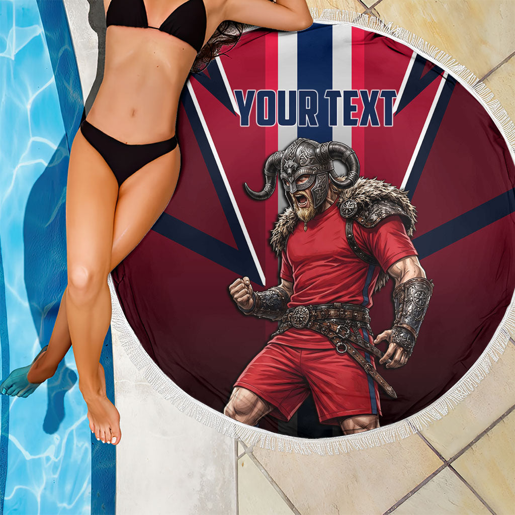 Personalized Norway Viking Beach Blanket Nordic Flag Sports Style