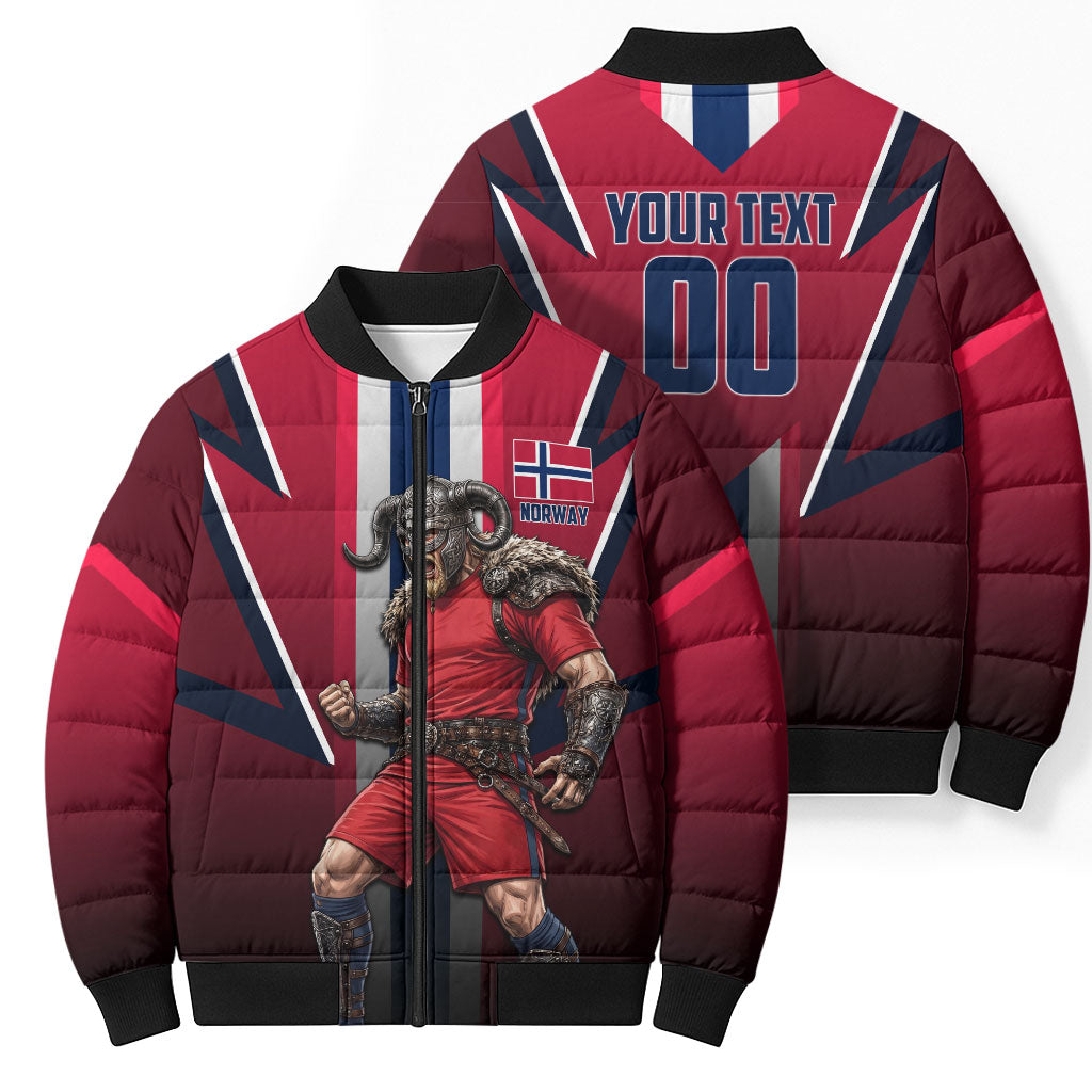Personalized Norway Viking Bomber Puffer Jacket Nordic Flag Sports Style