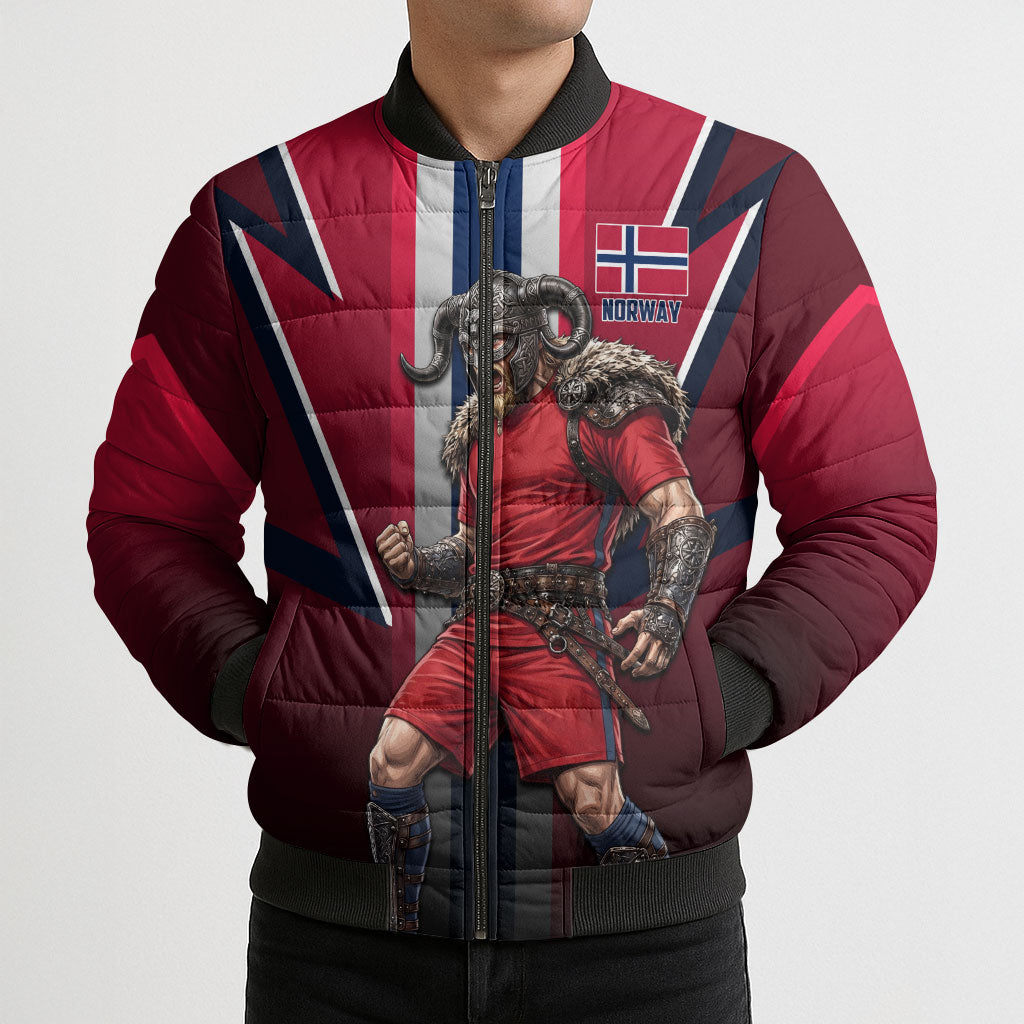 Personalized Norway Viking Bomber Puffer Jacket Nordic Flag Sports Style