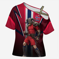 Personalized Norway Viking Cross Shoulder Shirt Nordic Flag Sports Style