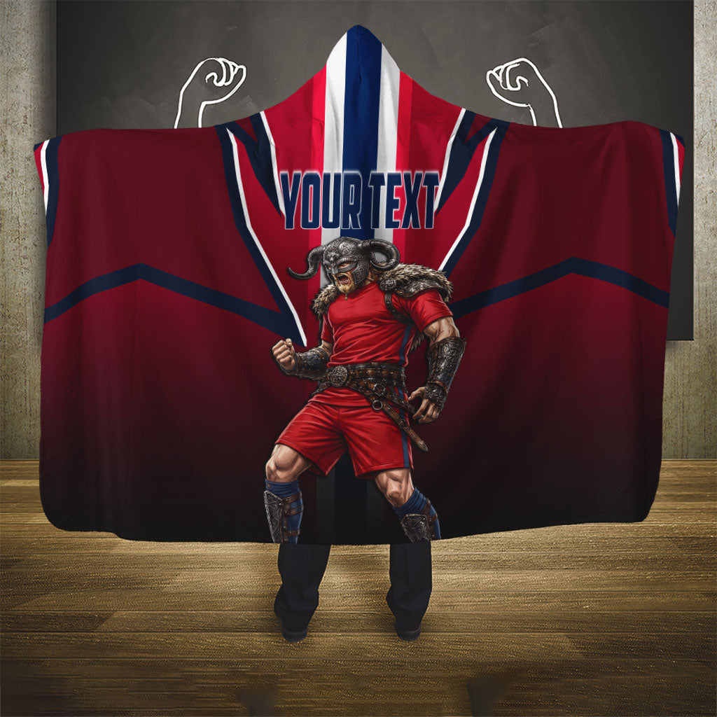 Personalized Norway Viking Hooded Blanket Nordic Flag Sports Style