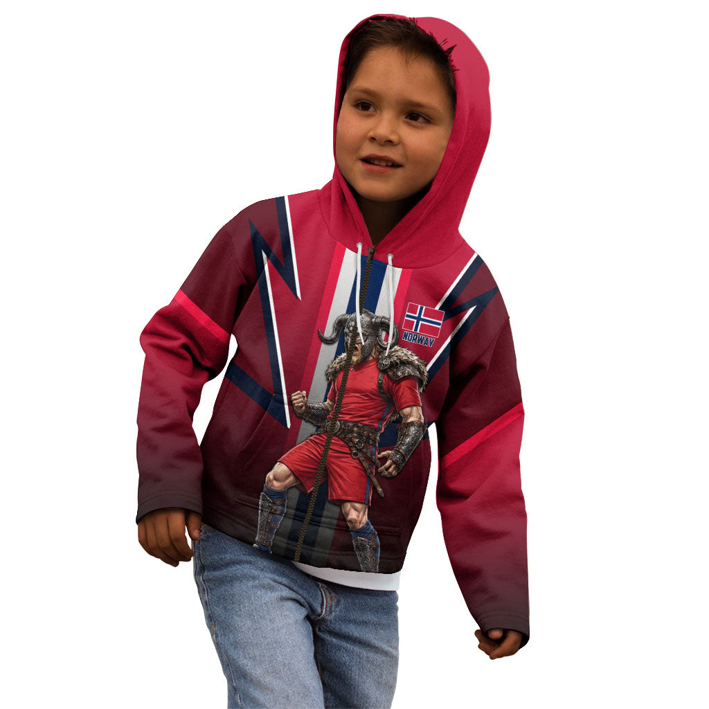 Personalized Norway Viking Kid Hoodie Nordic Flag Sports Style