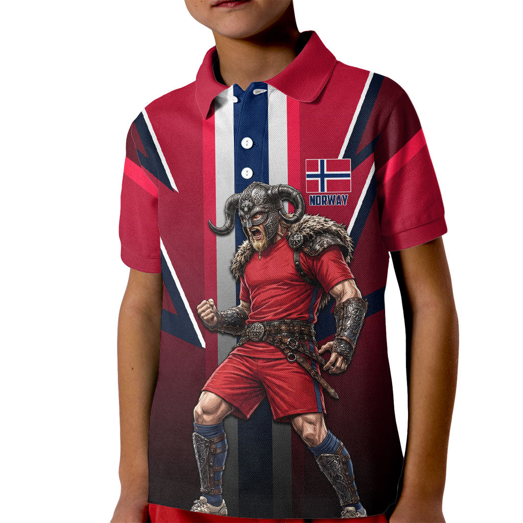 Personalized Norway Viking Kid Polo Shirt Nordic Flag Sports Style