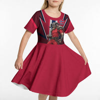 Personalized Norway Viking Kid Short Sleeve Dress Nordic Flag Sports Style