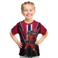 Personalized Norway Viking Kid T Shirt Nordic Flag Sports Style
