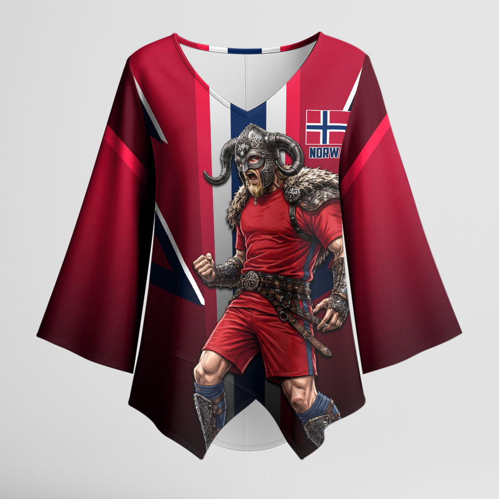 Personalized Norway Viking Kimono Sleeve Blouse Nordic Flag Sports Style