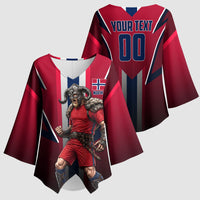 Personalized Norway Viking Kimono Sleeve Blouse Nordic Flag Sports Style