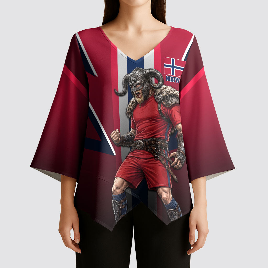 Personalized Norway Viking Kimono Sleeve Blouse Nordic Flag Sports Style