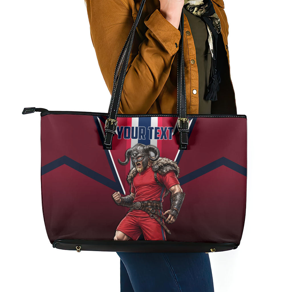 Personalized Norway Viking Leather Tote Bag Nordic Flag Sports Style