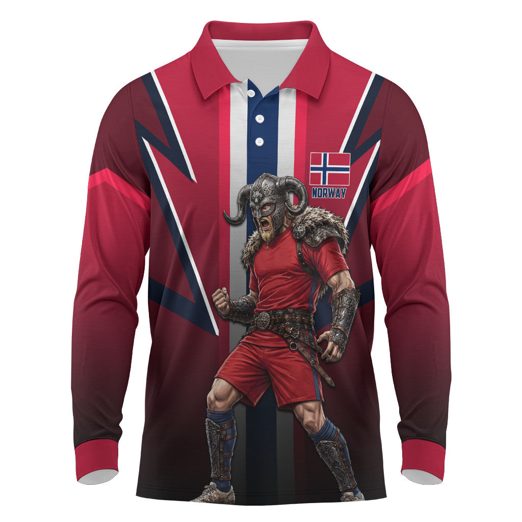 Personalized Norway Viking Long Sleeve Polo Shirt Nordic Flag Sports Style