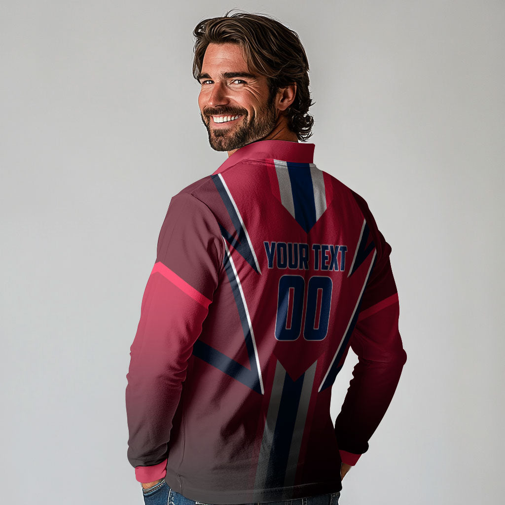 Personalized Norway Viking Long Sleeve Polo Shirt Nordic Flag Sports Style