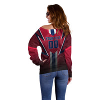 Personalized Norway Viking Off Shoulder Sweater Nordic Flag Sports Style
