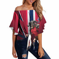 Personalized Norway Viking Off Shoulder Wrap Waist Top Nordic Flag Sports Style