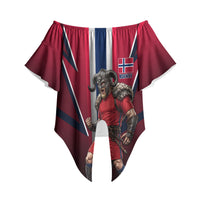 Personalized Norway Viking Off Shoulder Wrap Waist Top Nordic Flag Sports Style