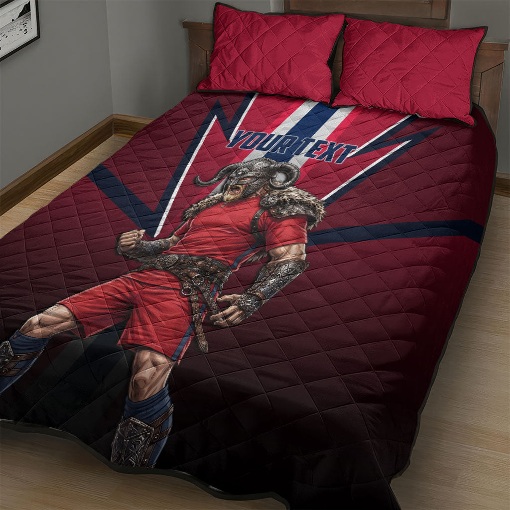 Personalized Norway Viking Quilt Bed Set Nordic Flag Sports Style
