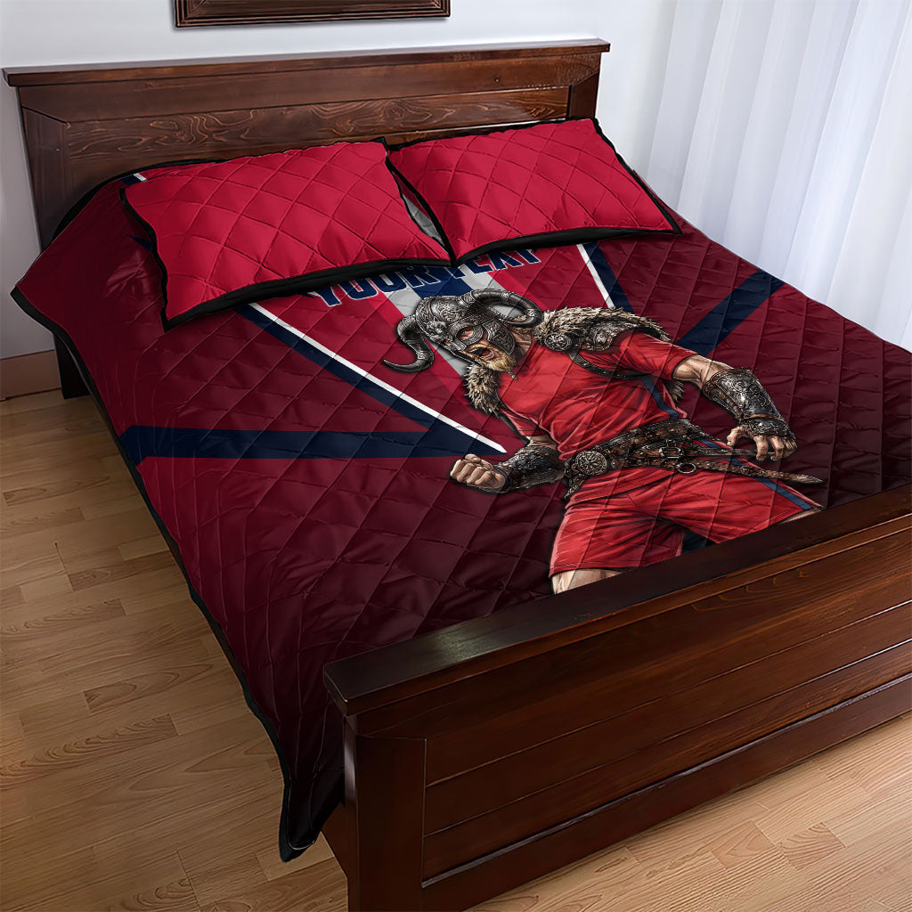 Personalized Norway Viking Quilt Bed Set Nordic Flag Sports Style