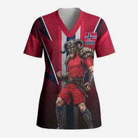 Personalized Norway Viking Scrub Top Nordic Flag Sports Style