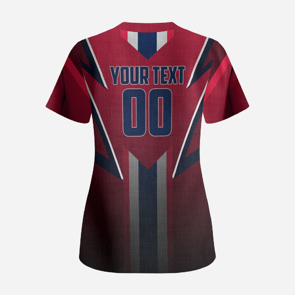 Personalized Norway Viking Scrub Top Nordic Flag Sports Style
