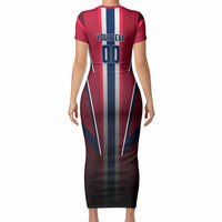 Personalized Norway Viking Short Sleeve Bodycon Dress Nordic Flag Sports Style