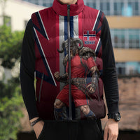 Personalized Norway Viking Sleeveless Puffer Jacket Nordic Flag Sports Style
