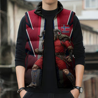 Personalized Norway Viking Sleeveless Puffer Jacket Nordic Flag Sports Style