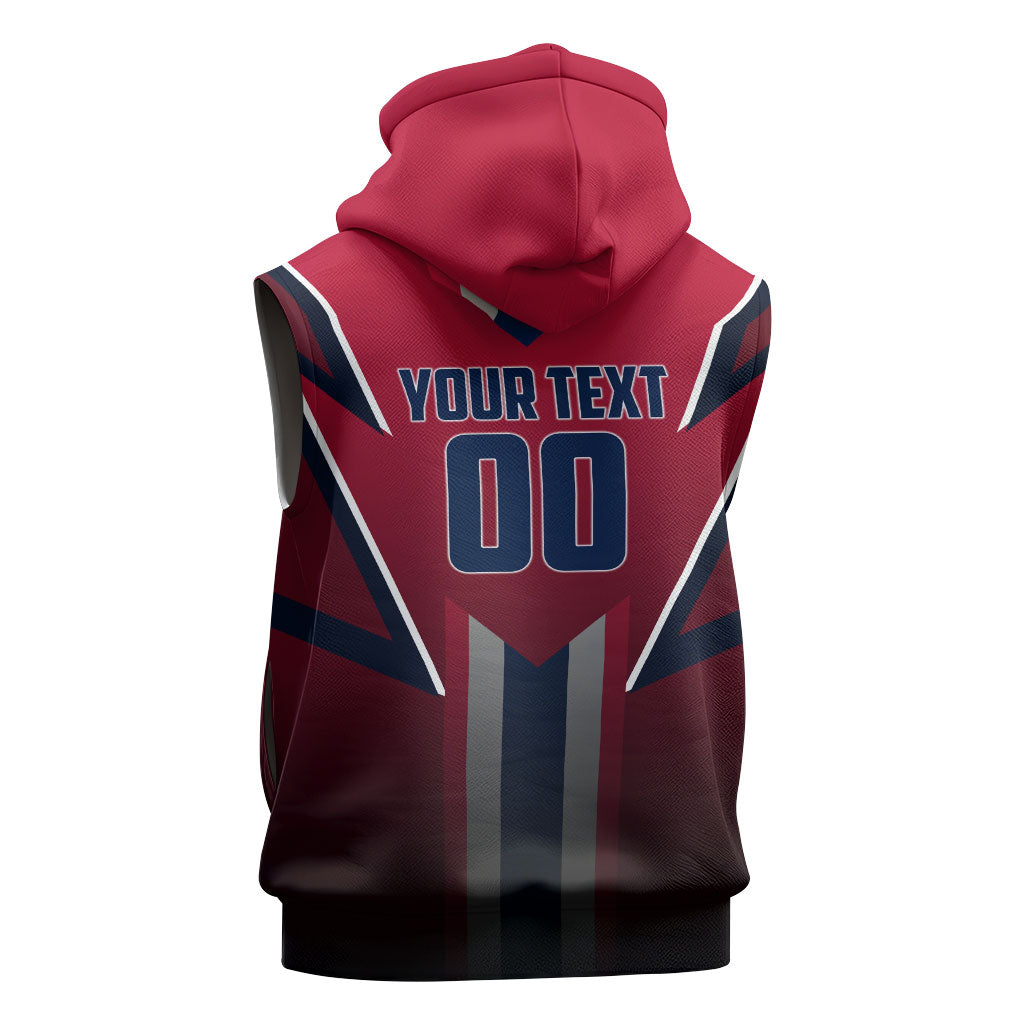 Personalized Norway Viking Sleeveless Zip Hoodie Nordic Flag Sports Style