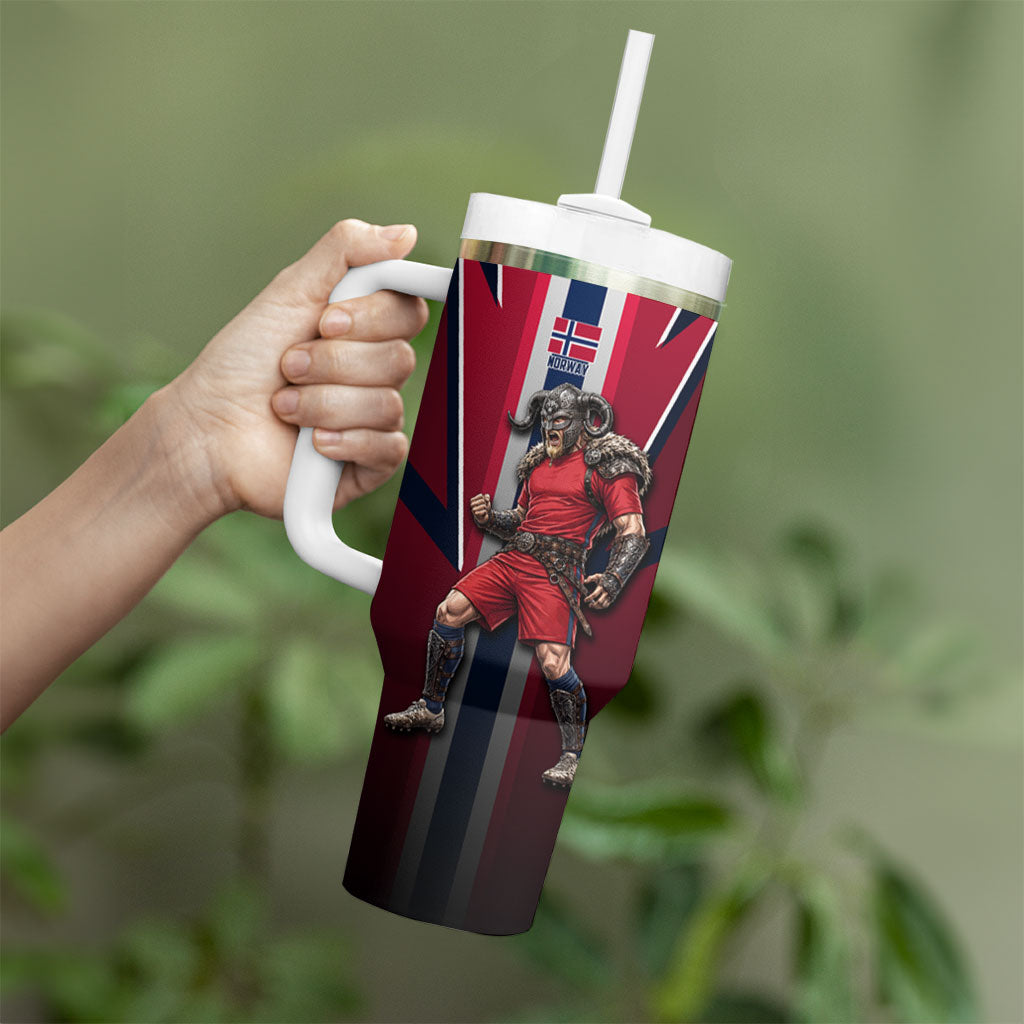 Personalized Norway Viking Tumbler With Handle Nordic Flag Sports Style