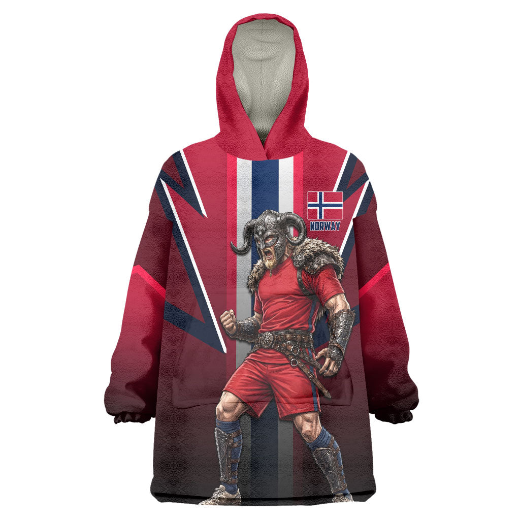 Personalized Norway Viking Wearable Blanket Hoodie Nordic Flag Sports Style