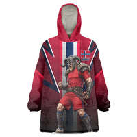Personalized Norway Viking Wearable Blanket Hoodie Nordic Flag Sports Style
