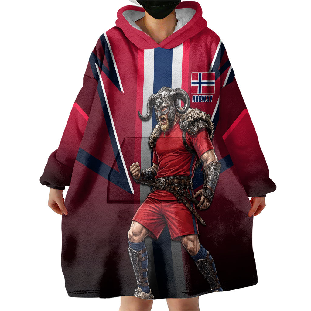 Personalized Norway Viking Wearable Blanket Hoodie Nordic Flag Sports Style