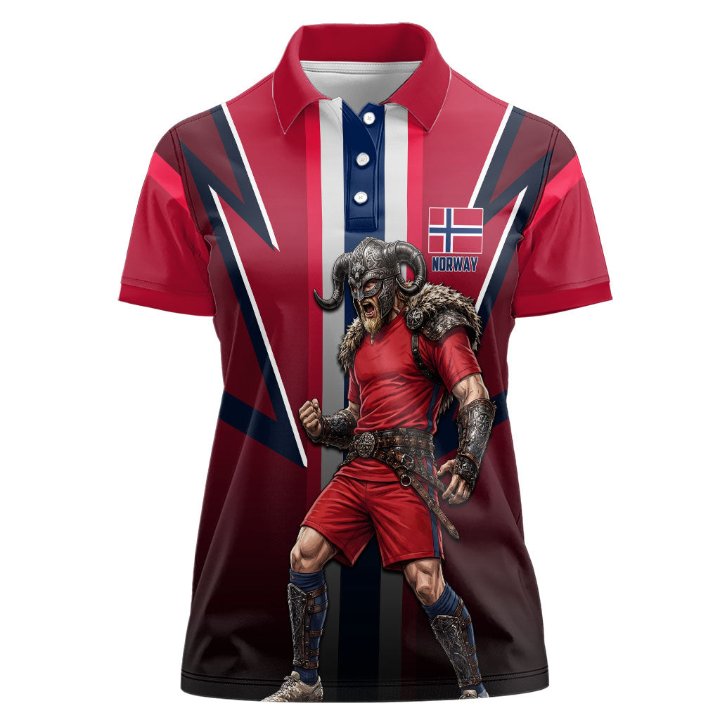Personalized Norway Viking Women Polo Shirt Nordic Flag Sports Style