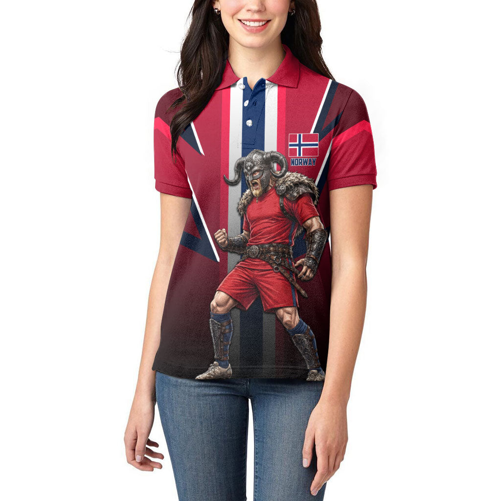 Personalized Norway Viking Women Polo Shirt Nordic Flag Sports Style