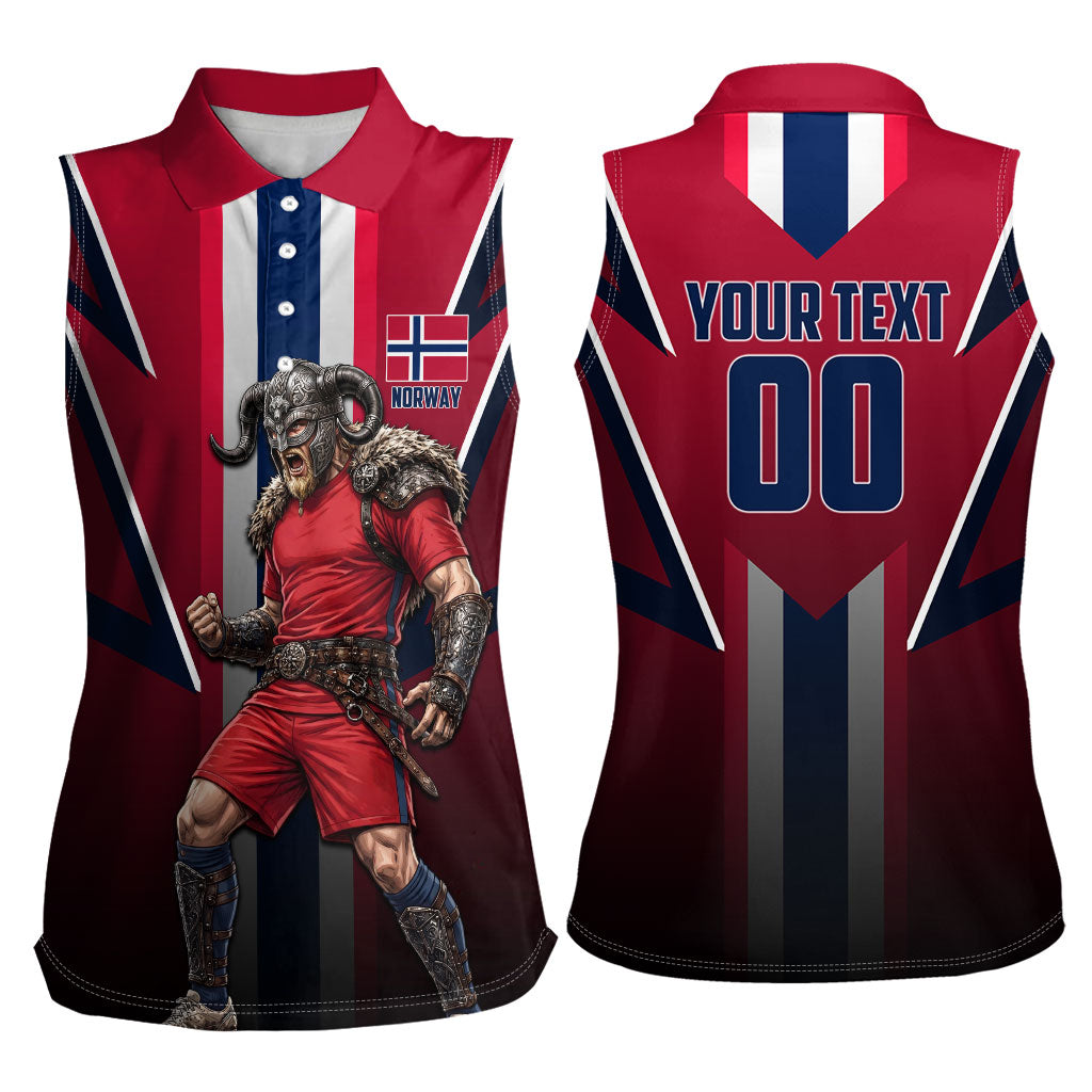 Personalized Norway Viking Women Sleeveless Polo Shirt Nordic Flag Sports Style