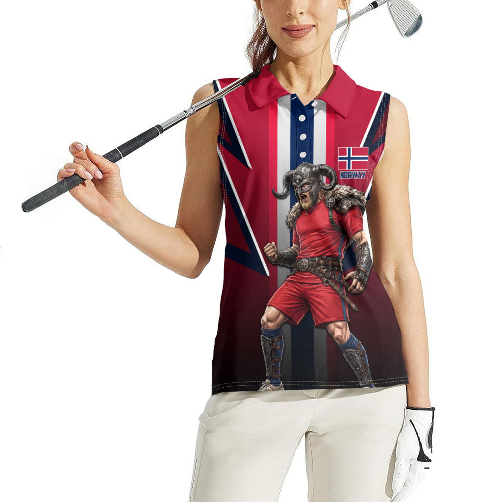 Personalized Norway Viking Women Sleeveless Polo Shirt Nordic Flag Sports Style