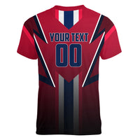 Personalized Norway Viking Women V-Neck T-Shirt Nordic Flag Sports Style