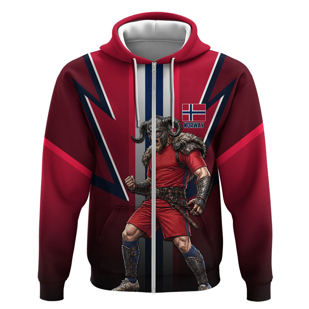 Personalized Norway Viking Zip Hoodie Nordic Flag Sports Style