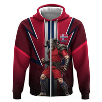 Personalized Norway Viking Zip Hoodie Nordic Flag Sports Style