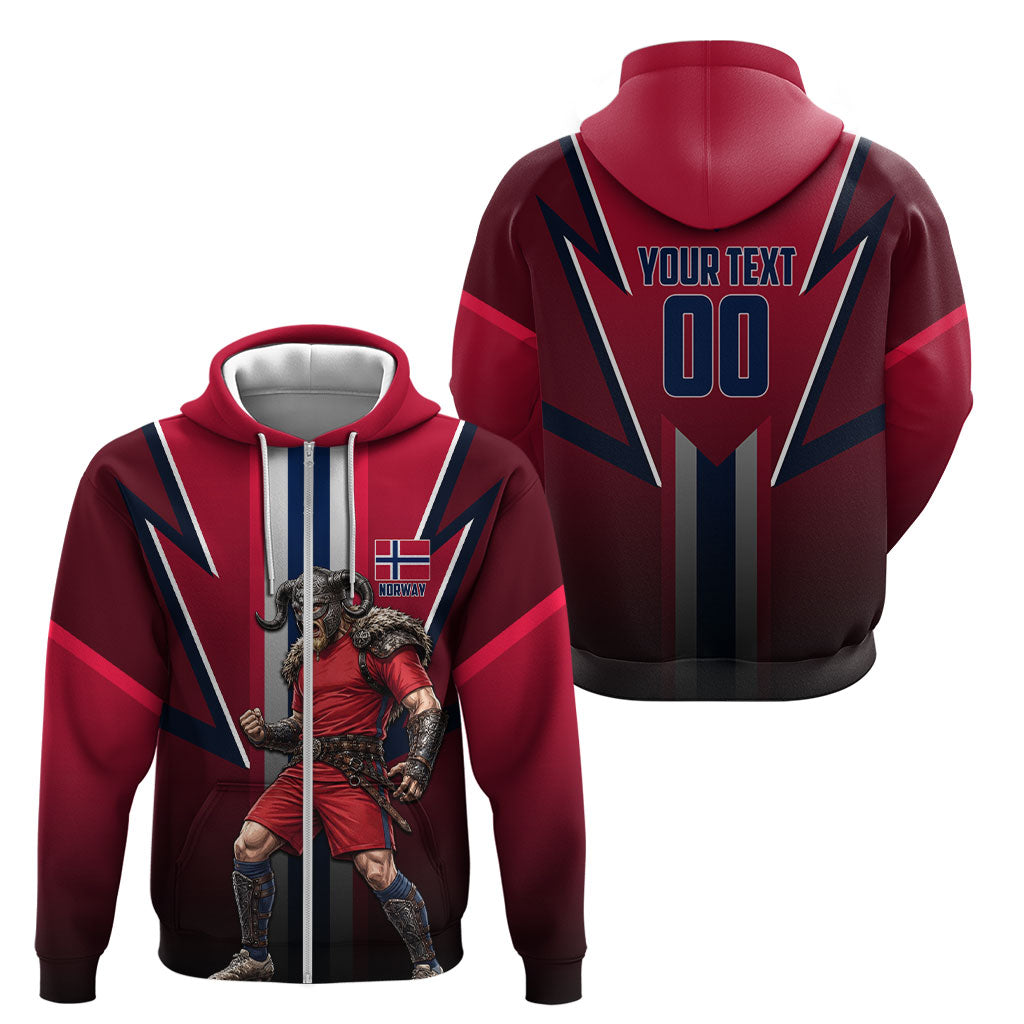 Personalized Norway Viking Zip Hoodie Nordic Flag Sports Style